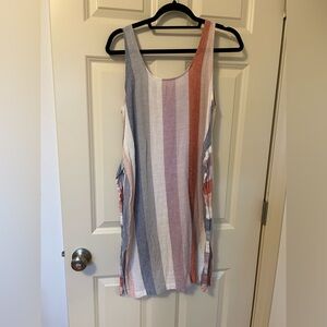Marine Layer linen striped dress size small with waist ties